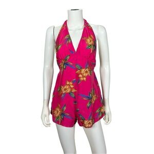 Corinna Fashions Vintage 100% Silk Halter Playsuit Romper